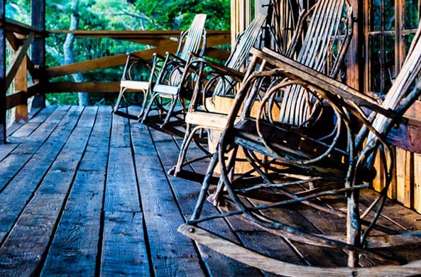 Rocking chairs on porch